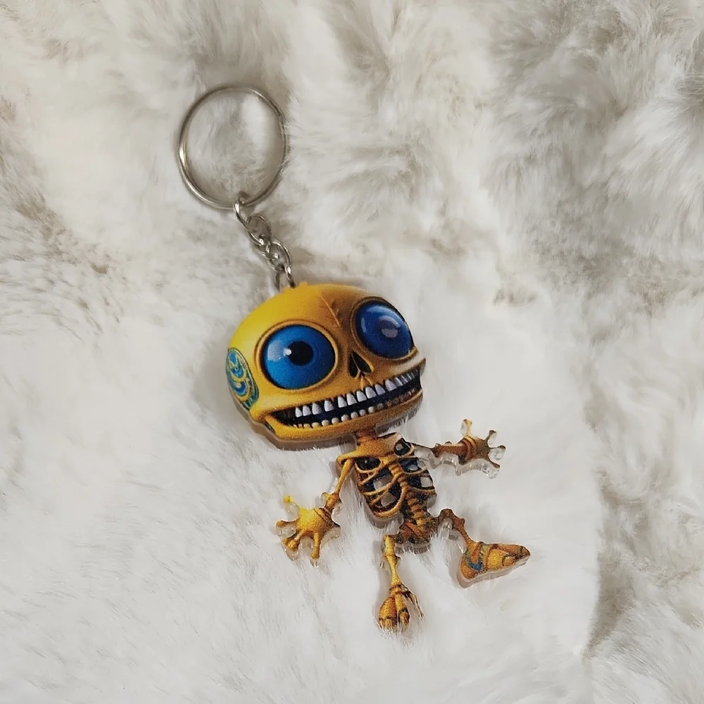 Alien Yellow and Blue Skeleton Key Holder